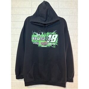Kyle Busch‎ 18 Joe Gibbs Racing Nascar Graphic Heavyweight Hoodie Black - XXL